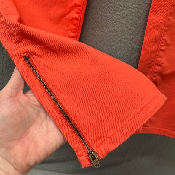 Boden Jeans Womens 12 (36x27 ACTUAL) Orange Denim Ankle Zip Skimmer Coastal - Picture 5 of 10